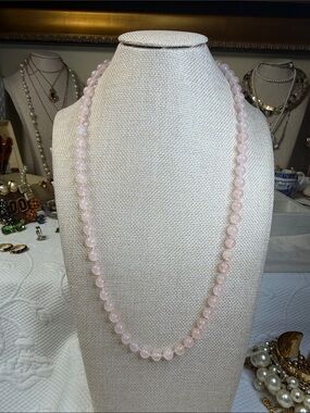 Vintage Soft Pink Beaded Necklace